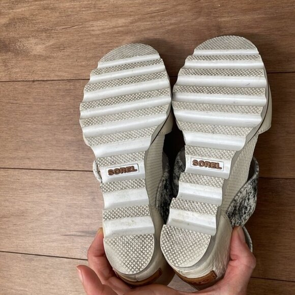 Sorel Joanie Lace snake print leather Wedge platform Sandals open toe shoes Sz 8 - Picture 9 of 13